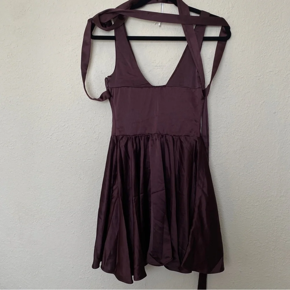 HOUSE OF CB 'Shiema' Rich Brown Mini Dress NWOT size XS regular length - Picture 5 of 11